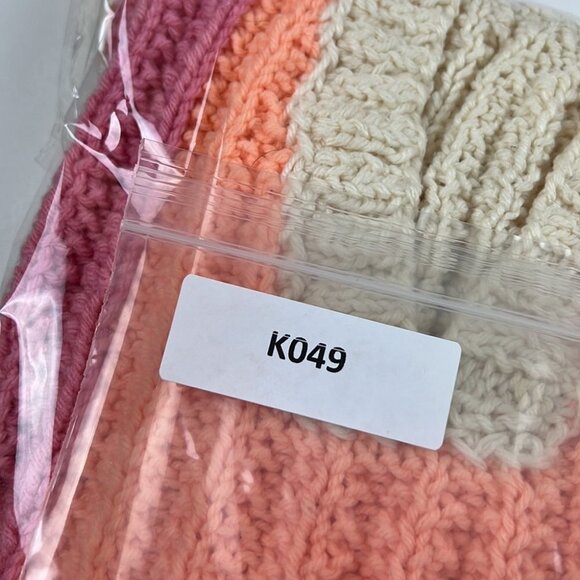 Beautiful Handknit Sweater with Orange and Pink - Picture 6 of 7